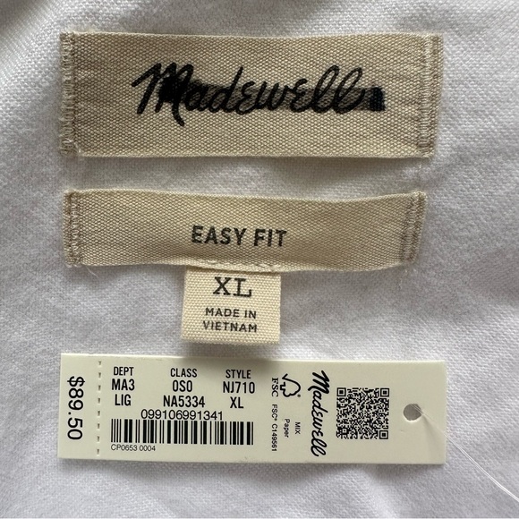 Madewell Button-Down Men's The Vintage-Worn Oxford Shirt Lighthouse XL NWT New - Picture 7 of 11